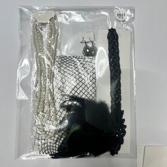 1920s Gatsby Flapper Accessories Set Feather Headband set - Picture 3 of 5